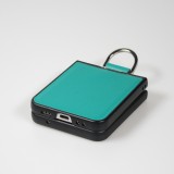 Galaxy Z Flip4 Case Hülle - Leder Design mit Haltering - Blau