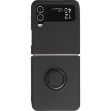 Galaxy Z Flip4 Case Hülle - Soft Touch mit Ring - Schwarz