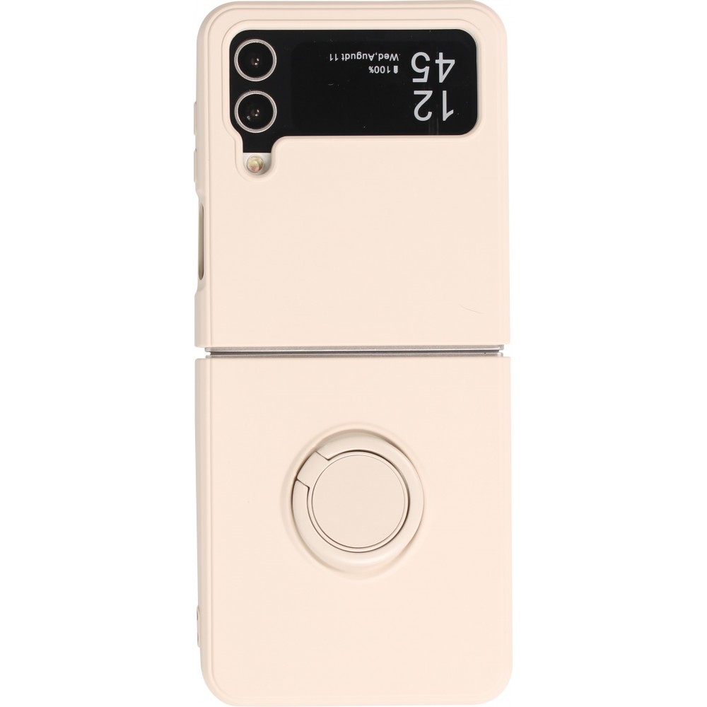 Galaxy Z Flip4 Case Hülle - Soft Touch mit Ring - Beige