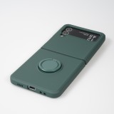 Coque Samsung Galaxy Z Flip4 - Soft Touch avec anneau - Vert foncé
