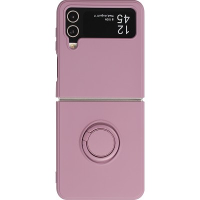 Coque Samsung Galaxy Z Flip4 - Soft Touch avec anneau - Violet foncé