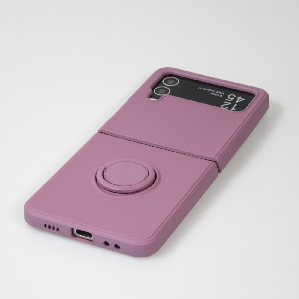 Galaxy Z Flip4 Case Hülle - Soft Touch mit Ring - Dunkelviolett