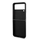 Coque Samsung Galaxy Z Flip4 - Karl Lagerfeld similicuir avec logo métallique en relief - Noir