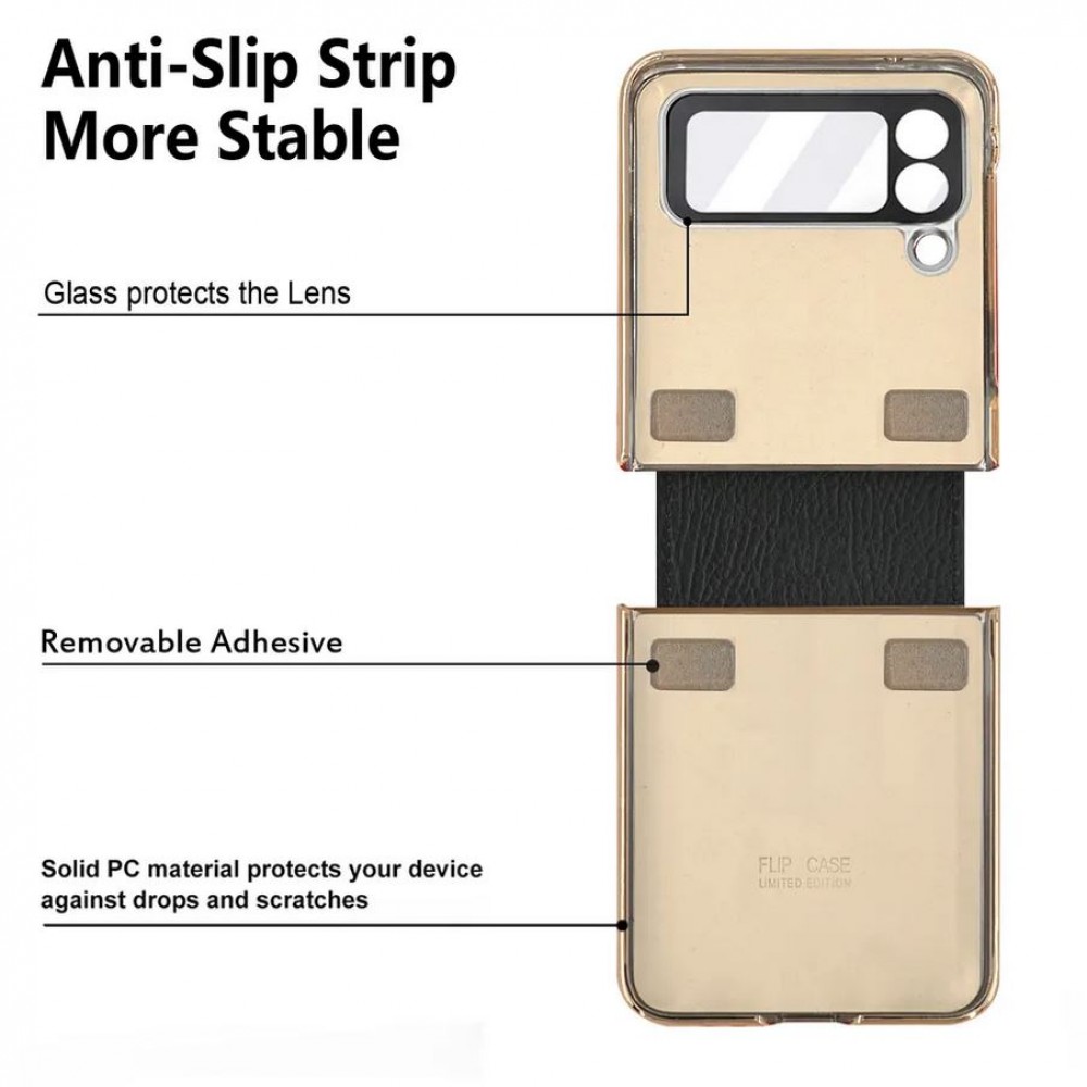 Coque Samsung Galaxy Z Flip4 - Luxury cuir anneau - Violet