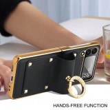 Coque Samsung Galaxy Z Flip4 - Luxury cuir anneau - Violet