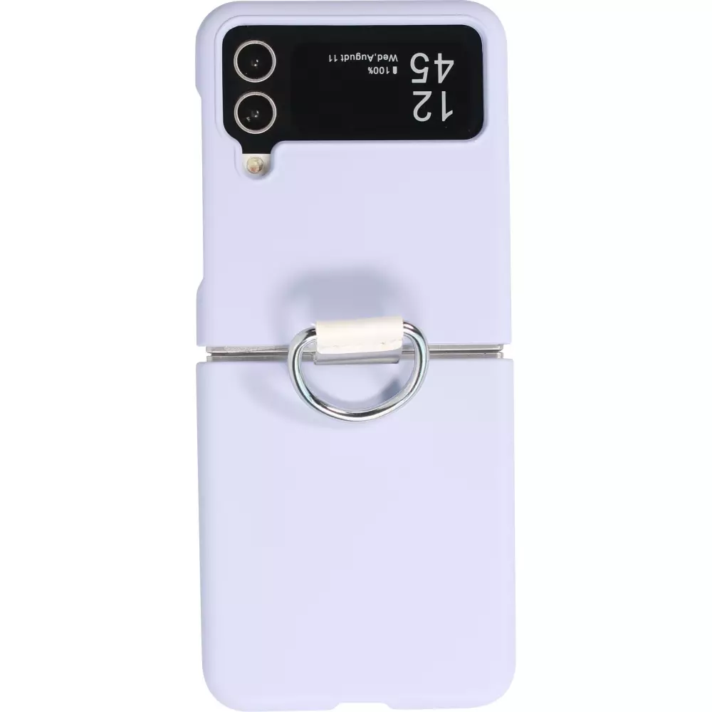 Coque Samsung Galaxy Z Flip4 - Plastique avec anneau de support - Bleu clair
