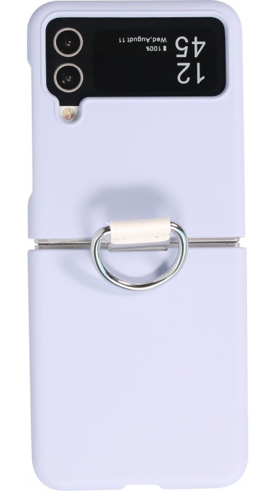 Coque Samsung Galaxy Z Flip4 - Plastique avec anneau de support - Bleu clair