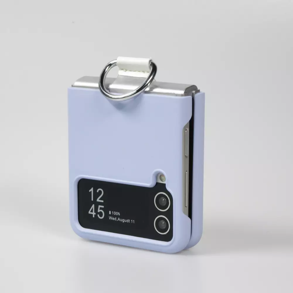 Coque Samsung Galaxy Z Flip4 - Plastique avec anneau de support - Bleu clair