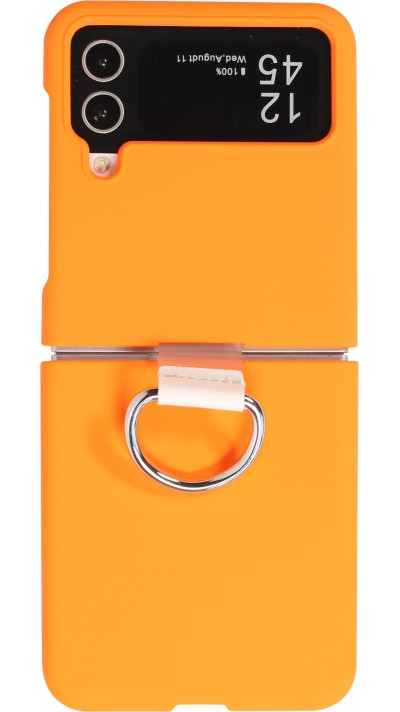 Coque Samsung Galaxy Z Flip4 - Plastique avec anneau de support - Orange
