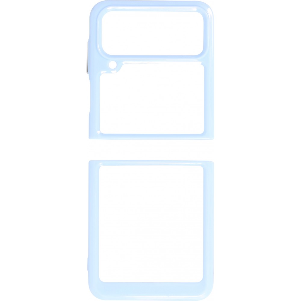 Coque Samsung Galaxy Z Flip4 - Premium Housse / Case hybride glass bumper shockproof - Bleu clair