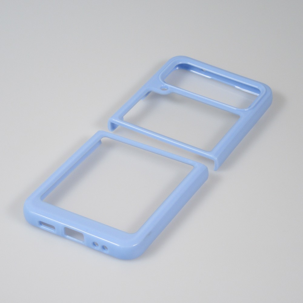 Galaxy Z Flip4 Case Hülle - Premium hybrid Schutzhülle / Shell Glass Bumper Shockproof - Hellblau