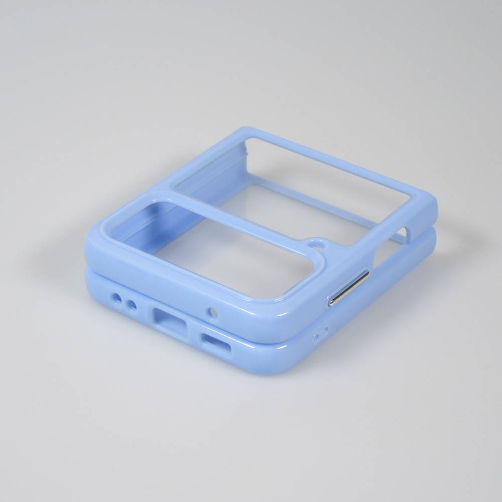 Galaxy Z Flip4 Case Hülle - Premium hybrid Schutzhülle / Shell Glass Bumper Shockproof - Hellblau