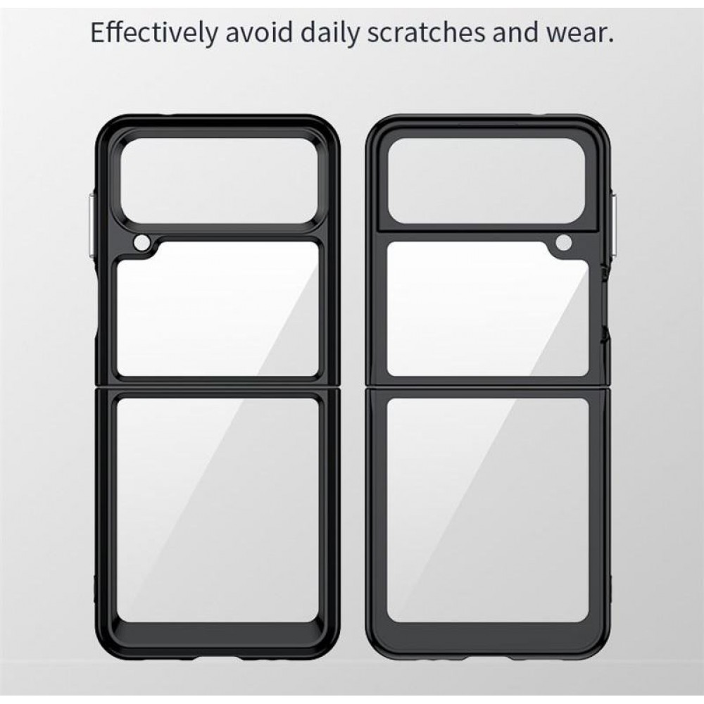 Coque Samsung Galaxy Z Flip4 - Premium Housse / Case hybride glass bumper shockproof - Bleu clair