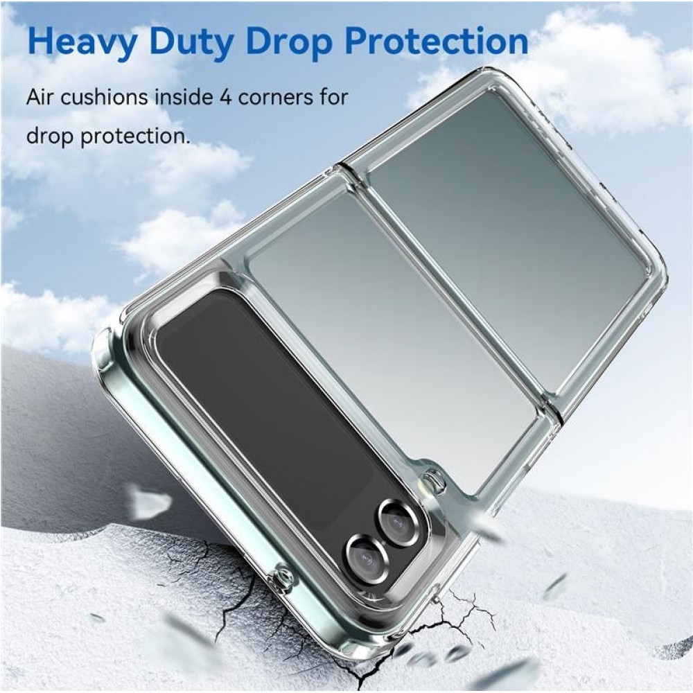 Coque Samsung Galaxy Z Flip4 - Premium Housse / Case hybride glass bumper shockproof - Bleu clair