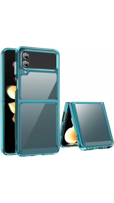 Coque Samsung Galaxy Z Flip4 - Premium Housse / Case hybride transparent bumper shockproof - Bleu