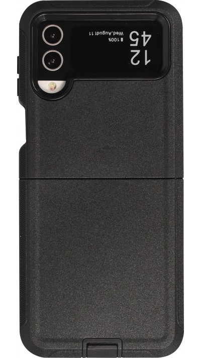 Galaxy Z Flip4 Case Hülle - Optimum-protect verstärktes Silikon mit Gürtelhalterung - Schwarz