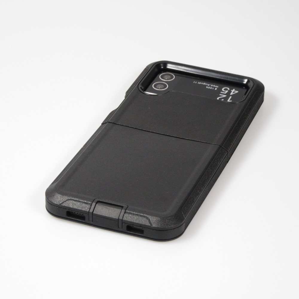 Galaxy Z Flip4 Case Hülle - Optimum-protect verstärktes Silikon mit Gürtelhalterung - Schwarz