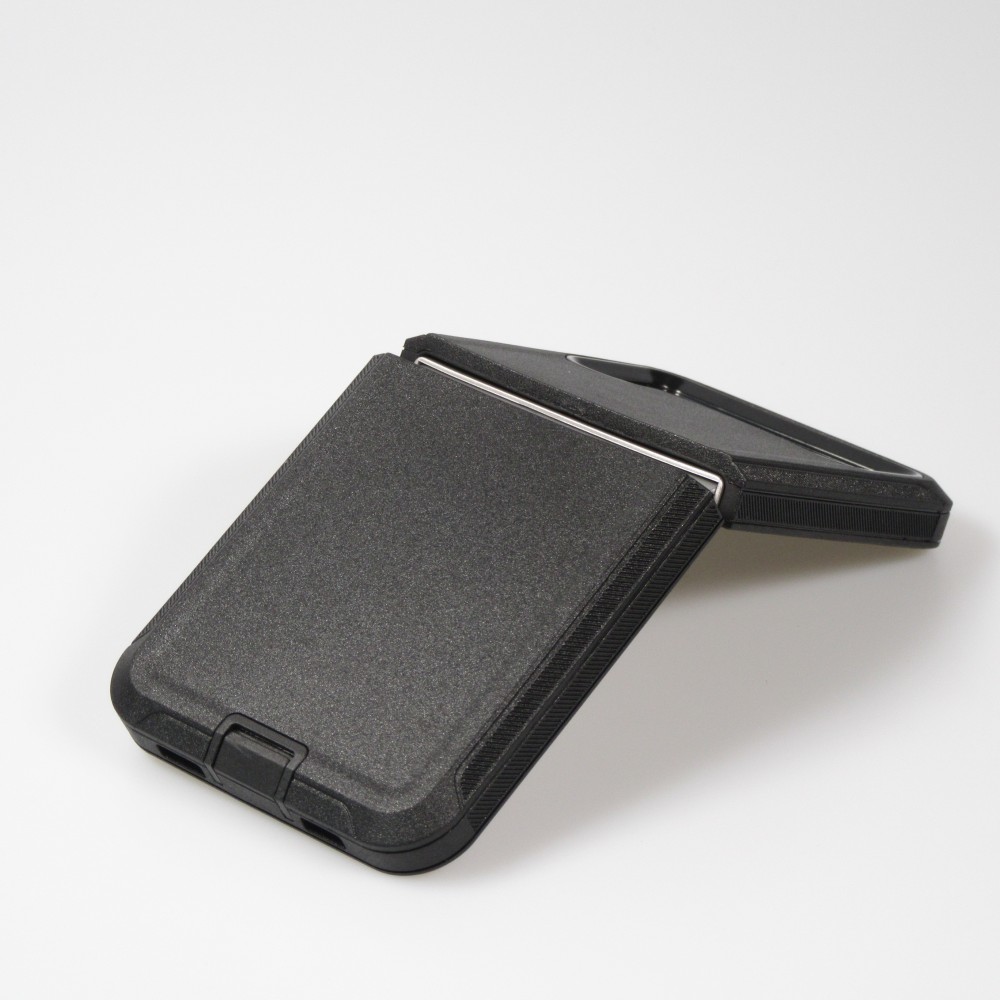 Galaxy Z Flip4 Case Hülle - Optimum-protect verstärktes Silikon mit Gürtelhalterung - Schwarz