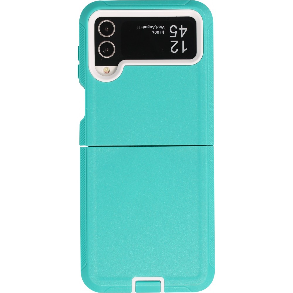 Coque Samsung Galaxy Z Flip4 - Silicone renforcé Optimum-protect avec fixation à la ceinture - Turquoise