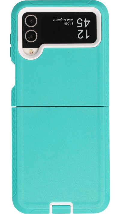 Coque Samsung Galaxy Z Flip4 - Silicone renforcé Optimum-protect avec fixation à la ceinture - Turquoise