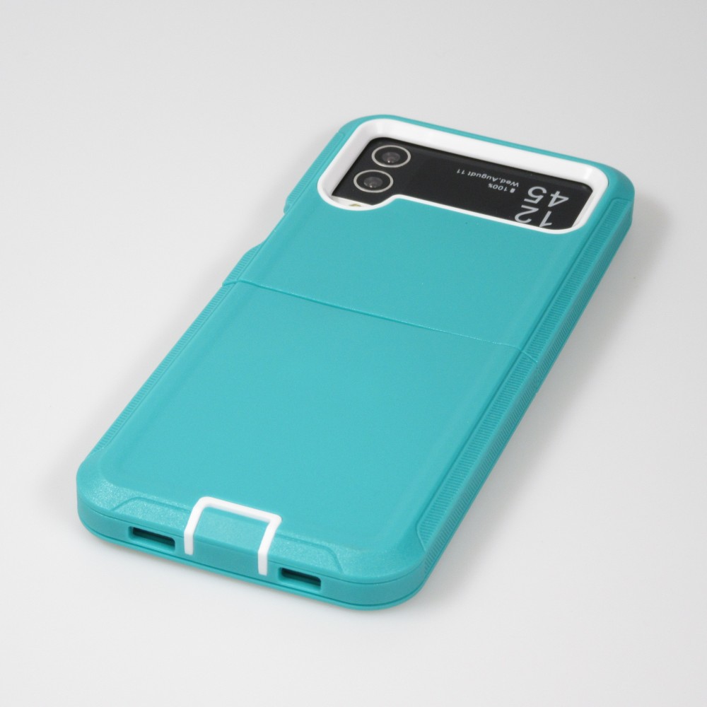 Coque Samsung Galaxy Z Flip4 - Silicone renforcé Optimum-protect avec fixation à la ceinture - Turquoise