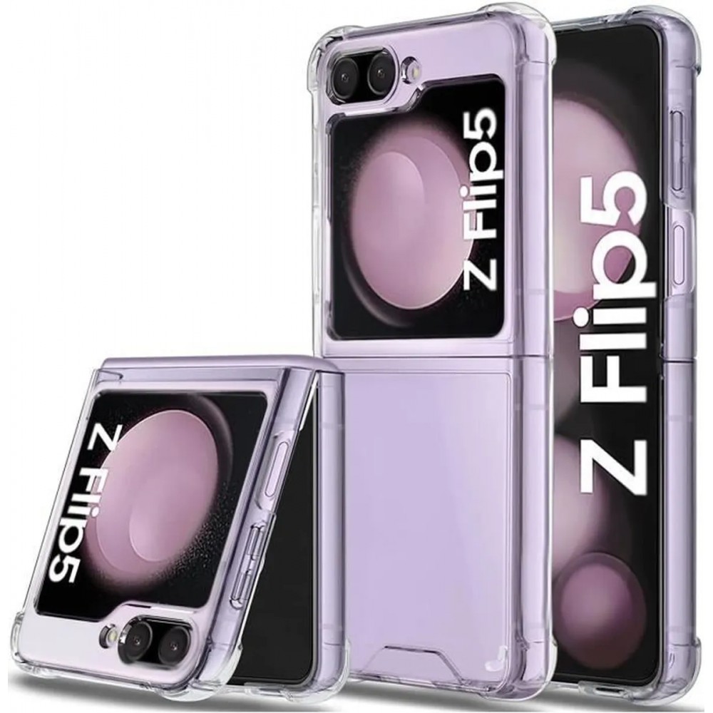 Case Hülle Samsung Galaxy Z Flip6 - Gummi Transparent Gel Bumper mit extra Schutz für Ecken Antischock