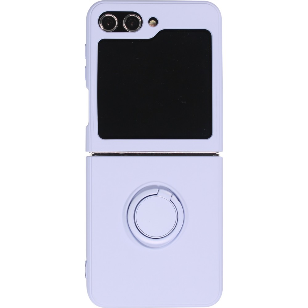 Coque Samsung Galaxy Z Flip5 - Soft Touch avec anneau - Violet clair