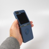 Galaxy Z Flip5 Case Hülle - Soft Touch mit Ring - Dunkelblau