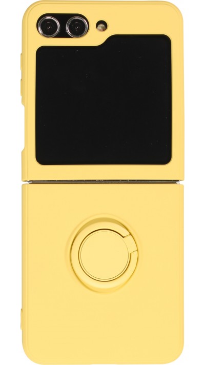 Galaxy Z Flip5 Case Hülle - Soft Touch mit Ring - Gelb