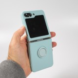 Galaxy Z Flip5 Case Hülle - Soft Touch mit Ring - Türkis