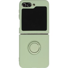Coque Samsung Galaxy Z Flip5 - Soft Touch avec anneau - Vert