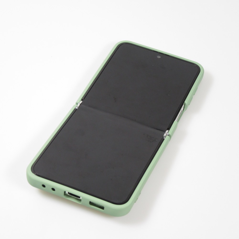 Coque Samsung Galaxy Z Flip5 - Soft Touch avec anneau - Vert