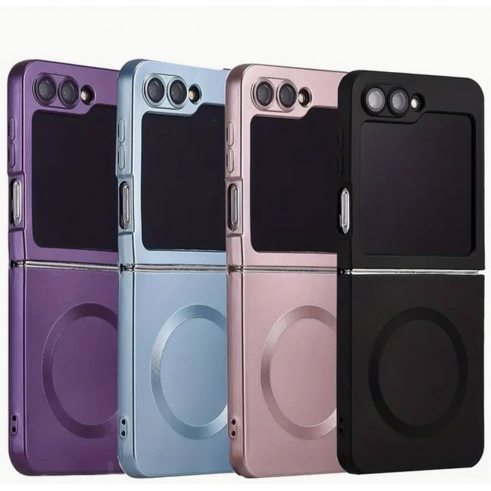 Coque Samsung Galaxy Z Flip6 - Silicone souple pliable avec MagSafe et protection caméra - Noir