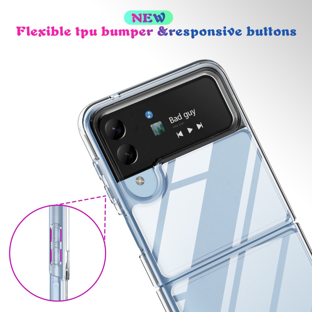 Galaxy Z Flip4 Case Hülle - Gummi Transparent Silikon Gel Simple Super Clear flexibel