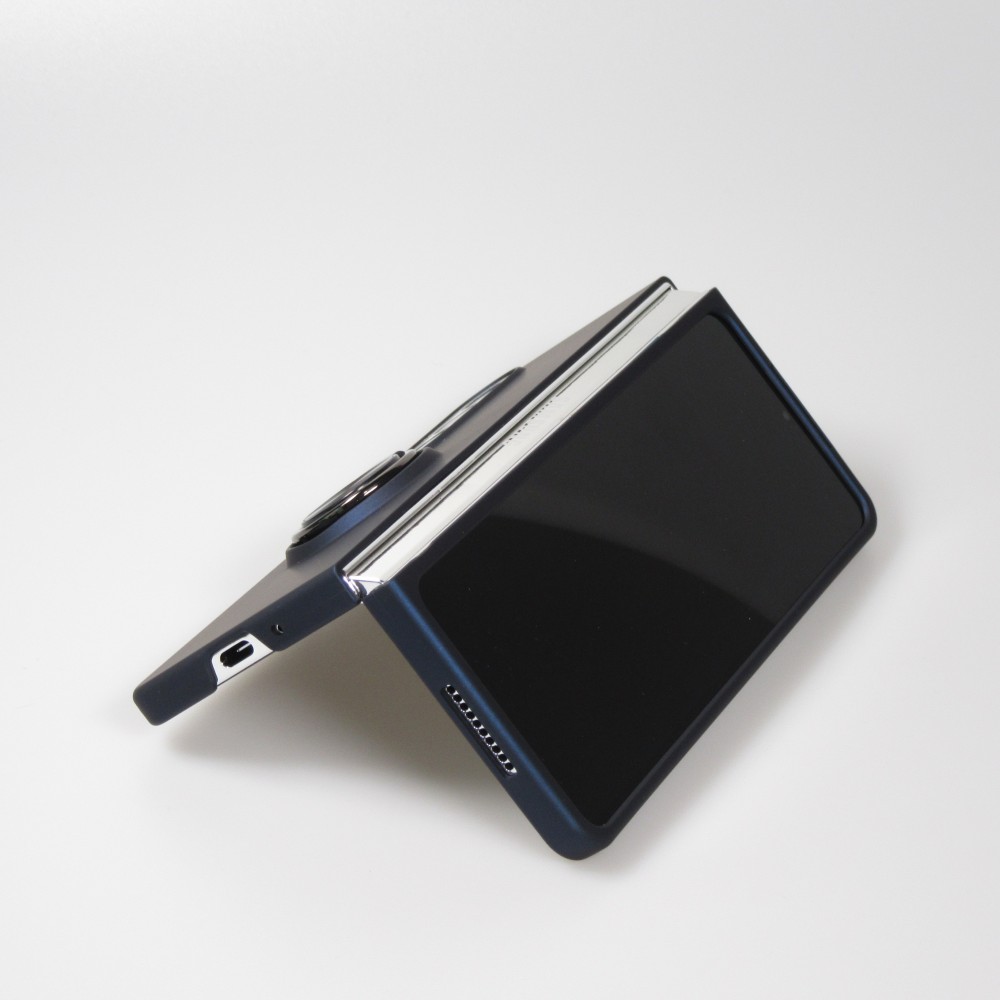 Samsung Galaxy Z Fold3 5G Case Hülle - Plastik mit Haltering - Dunkelblau