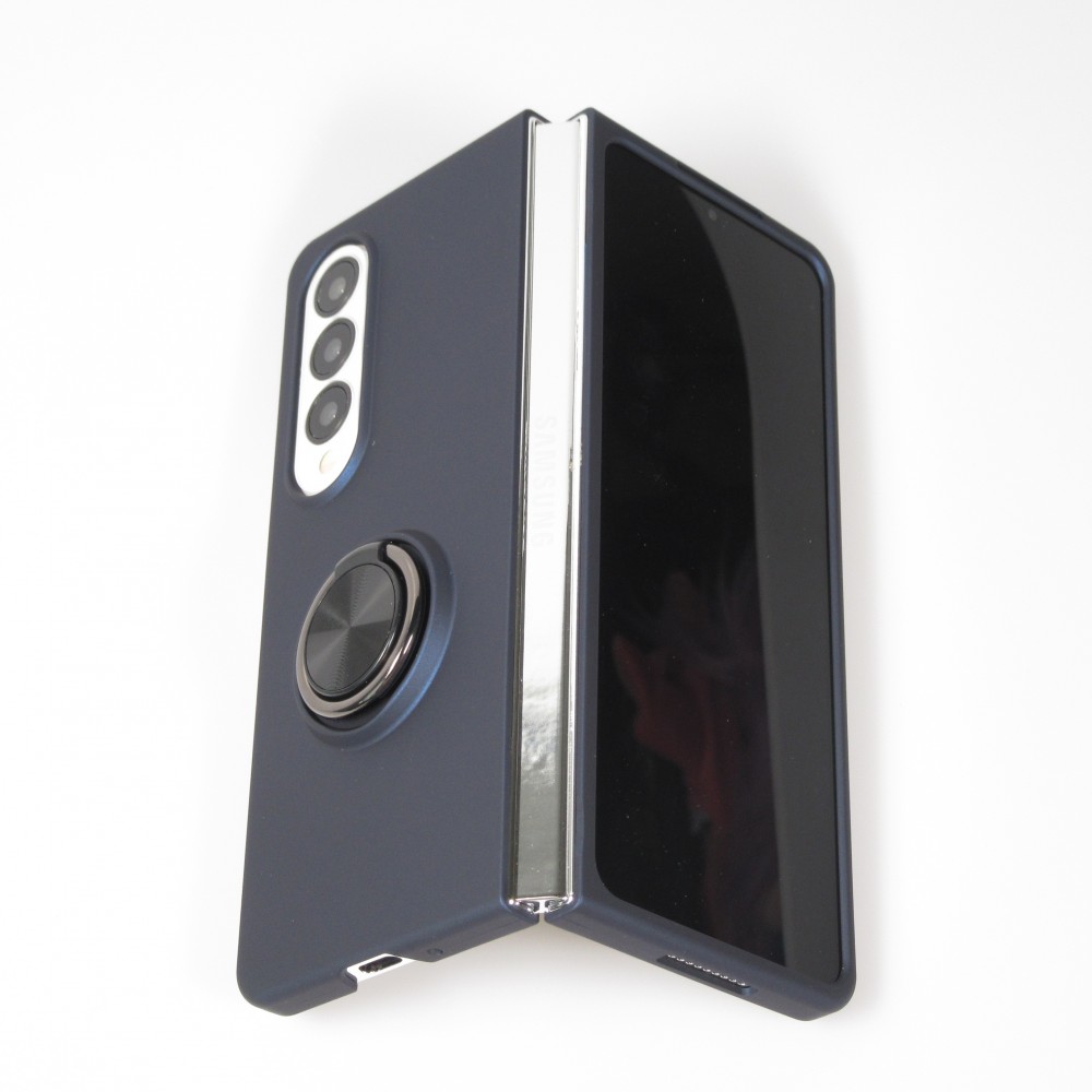 Galaxy Z Fold4 Case Hülle - Plastik mit Haltering - Dunkelblau
