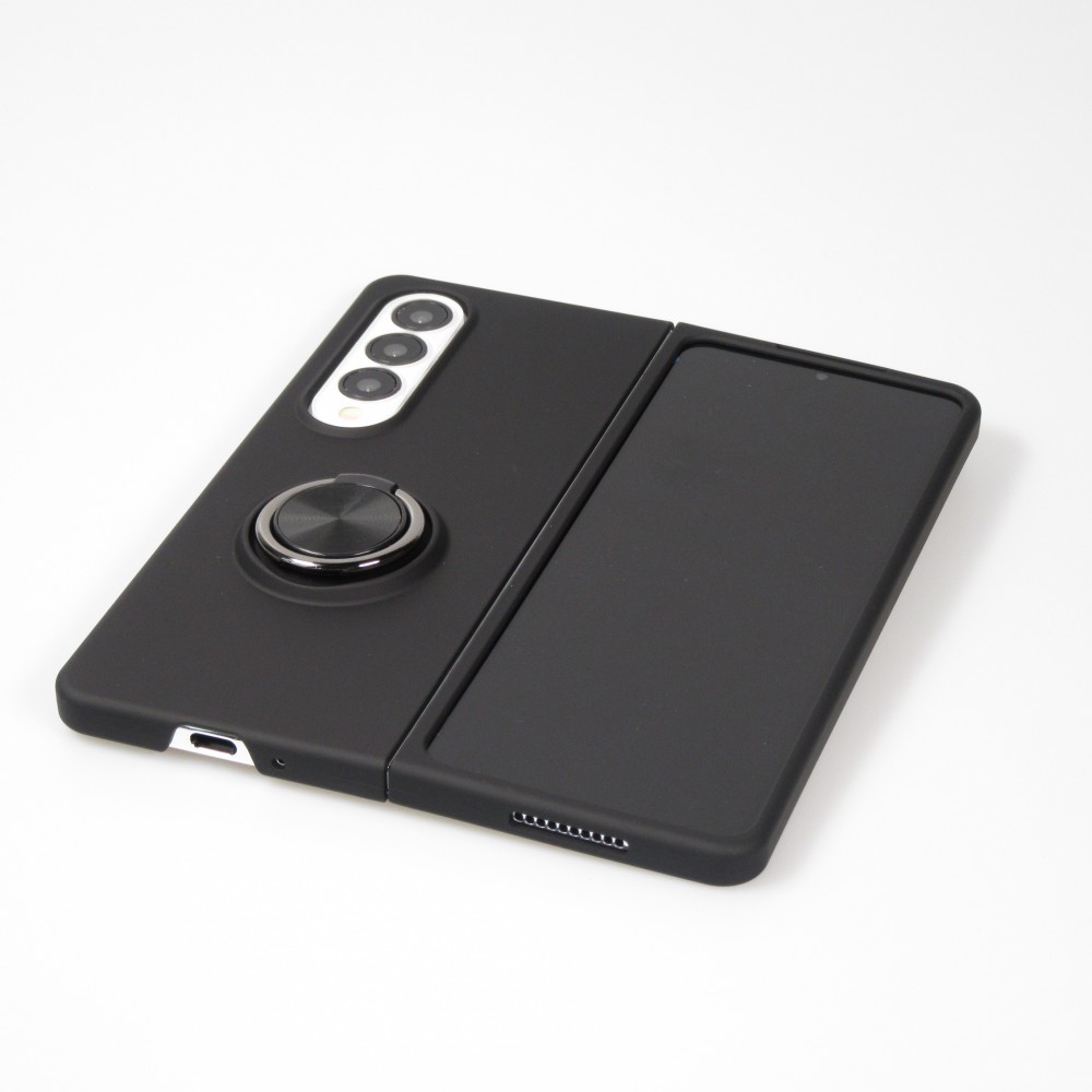 Galaxy Z Fold4 Case Hülle - Plastik mit Haltering - Schwarz