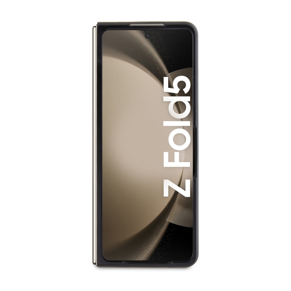 Coque Samsung Galaxy Z Fold5 - BMW M effet carbone et cuir avec logo métallique en relief - Noir