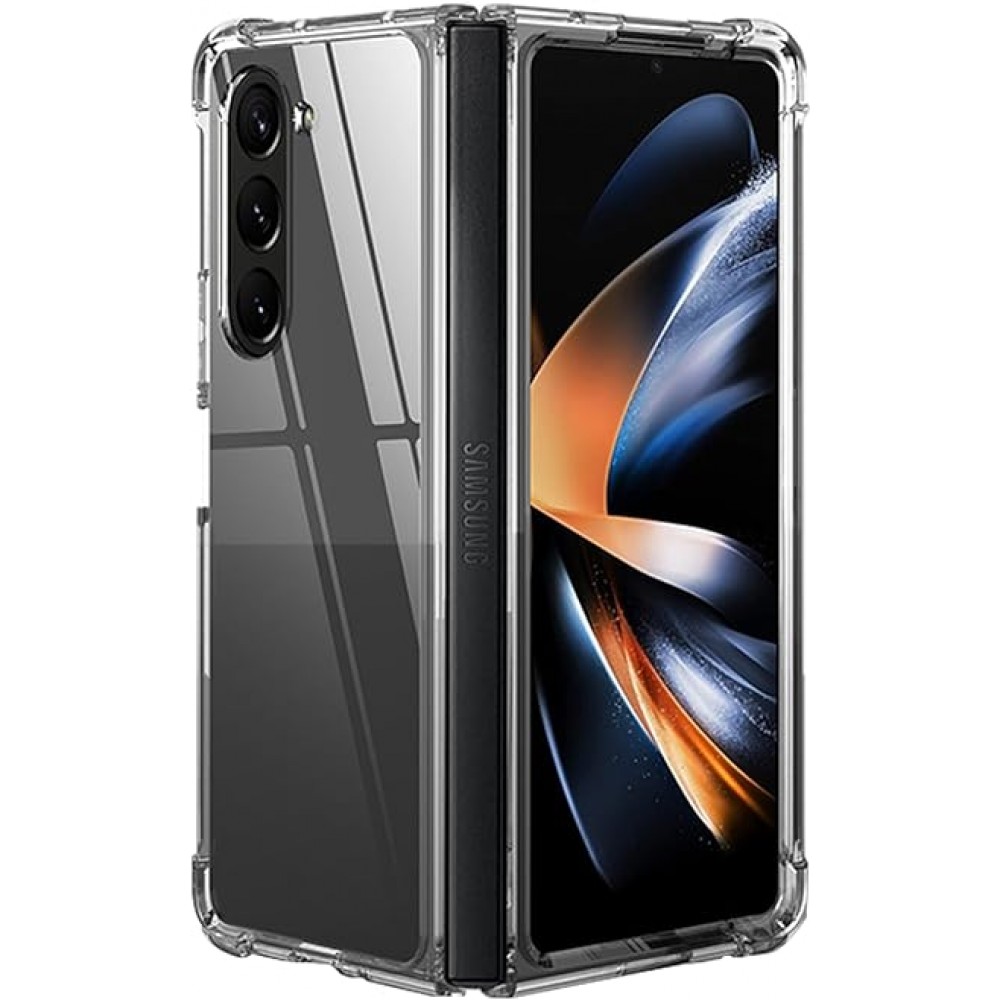 Case Hülle Samsung Galaxy Z Fold5 - Gummi Transparent Gel Bumper mit extra Schutz für Ecken Antischock