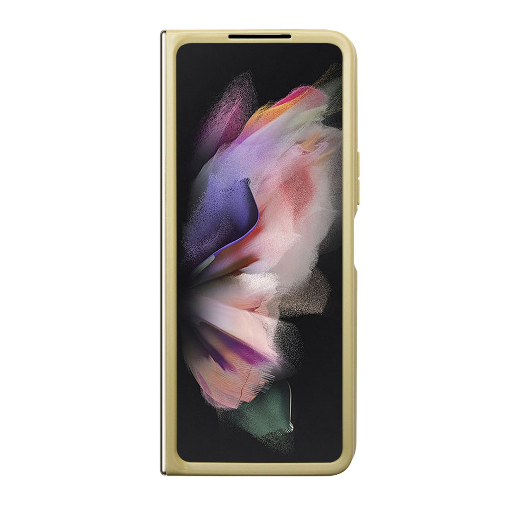 Coque Samsung Galaxy Z Fold5 - Guess paillettes or avec logo en métal doré - Or