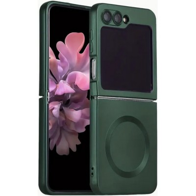 Coque Samsung Galaxy Z Flip6 - Silicone souple pliable avec MagSafe et protection caméra - Vert