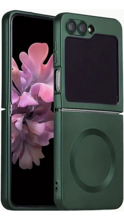 Coque Samsung Galaxy Z Flip6 - Silicone souple pliable avec MagSafe et protection caméra - Vert