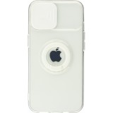 iPhone 14 Plus Case Hülle - mit Kamera-Slider und Ring - Weiss