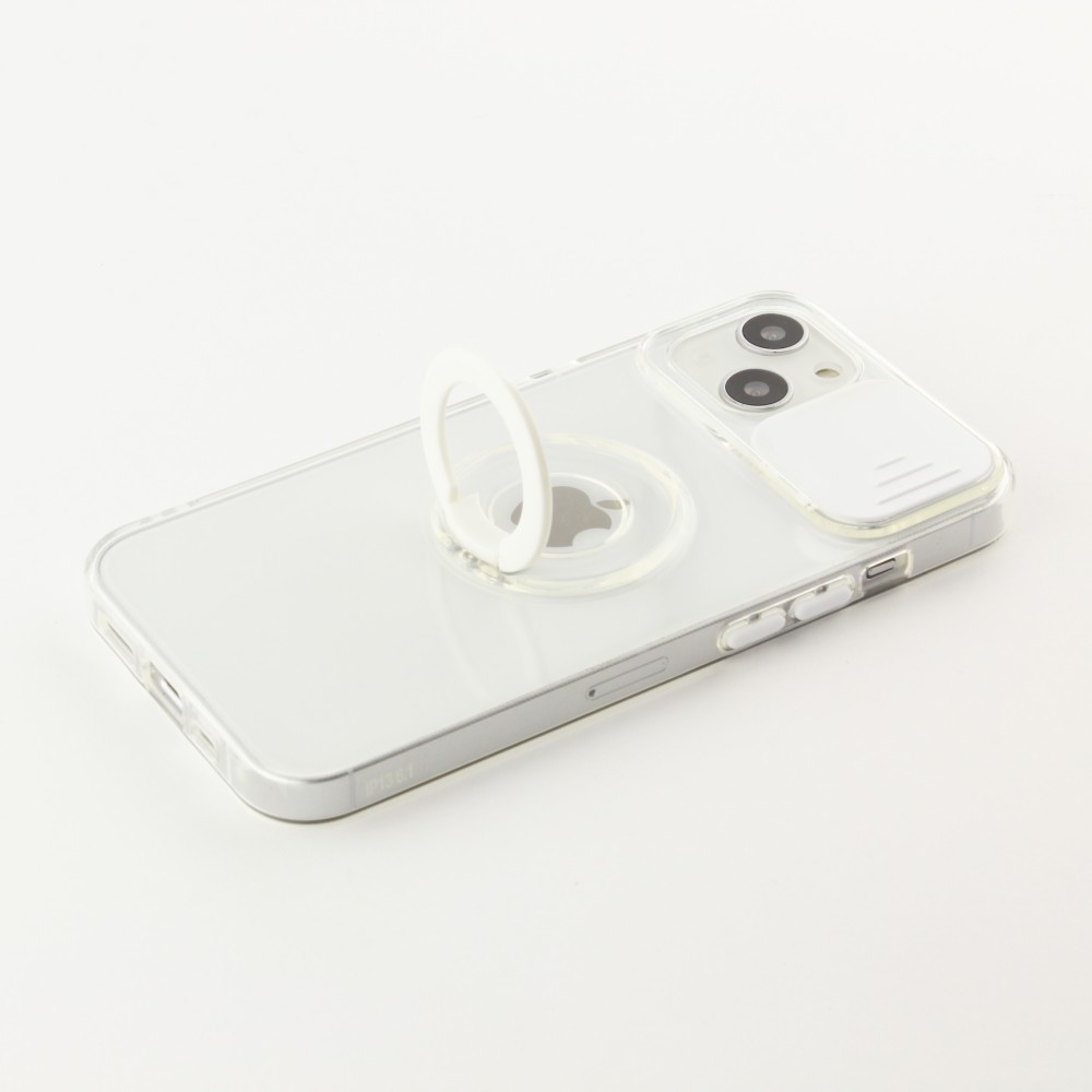Coque iPhone 14 Plus - Caméra clapet avec anneau - Blanc