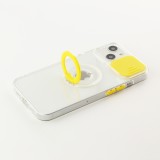 iPhone 14 Case Hülle - mit Kamera-Slider und Ring - Gelb