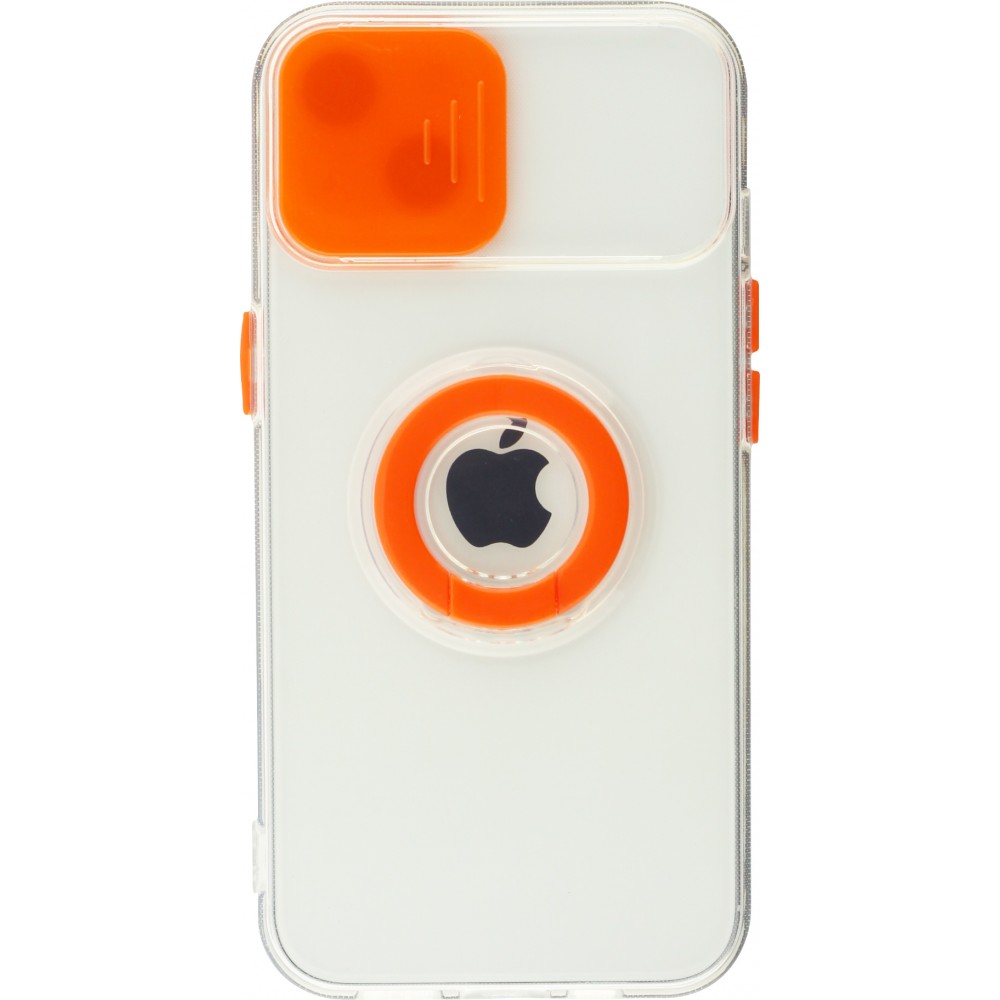 Coque iPhone 14 Plus - Caméra clapet avec anneau - Orange