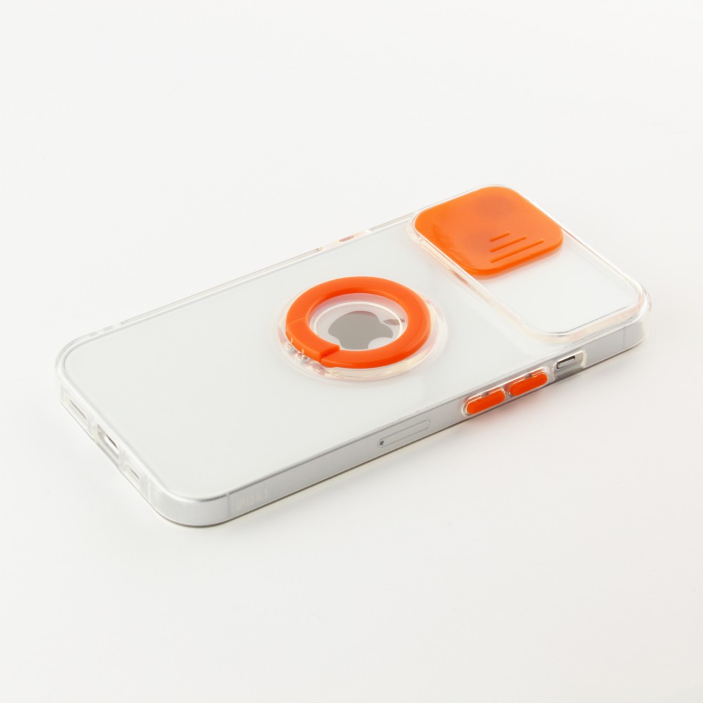 iPhone 14 Plus Case Hülle - mit Kamera-Slider und Ring - Orange