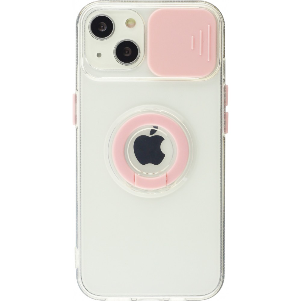 iPhone 14 Case Hülle - mit Kamera-Slider und Ring - Rosa