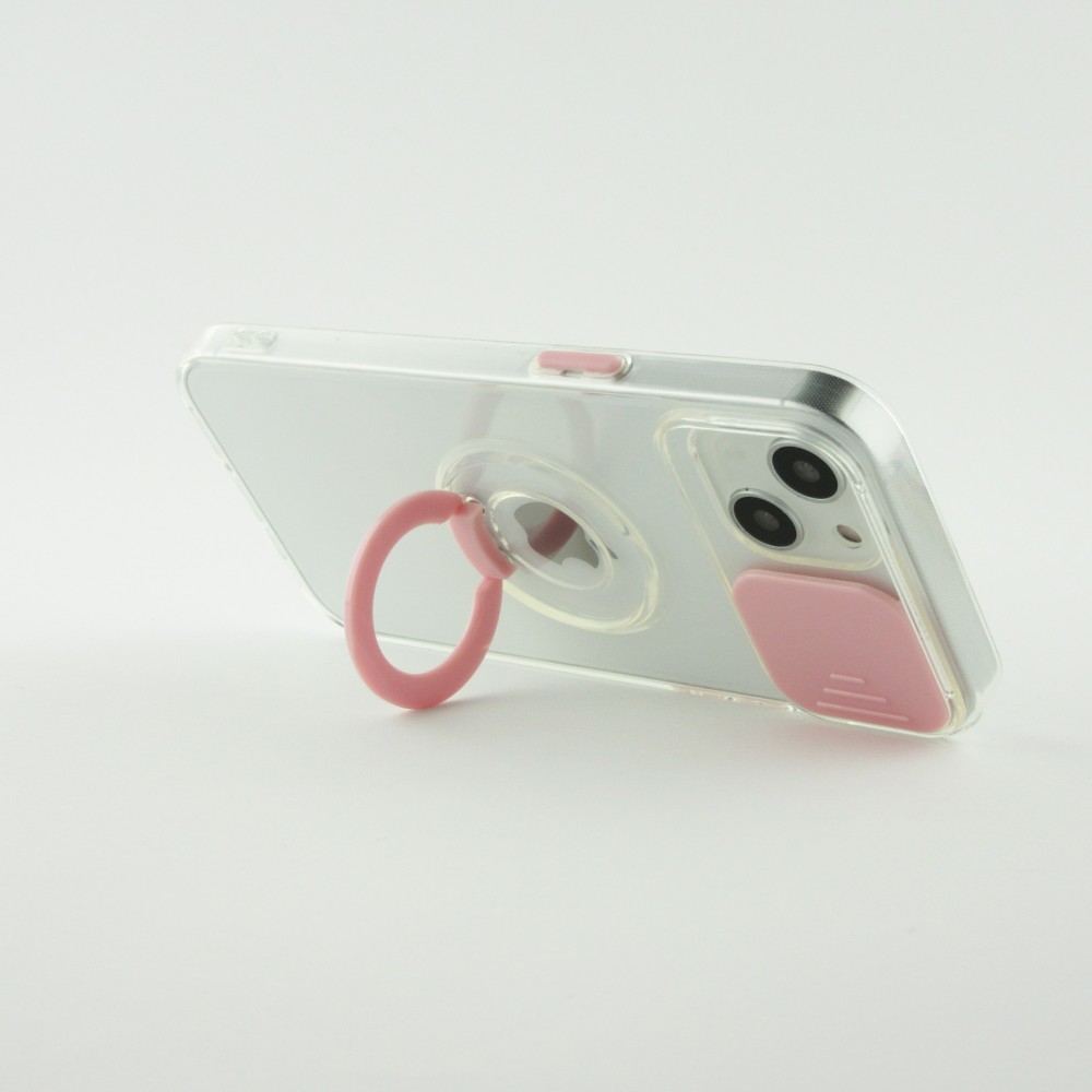 Coque iPhone 14 Plus - Caméra clapet avec anneau - Rose