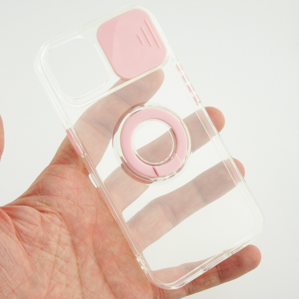 Coque iPhone 14 Plus - Caméra clapet avec anneau - Rose